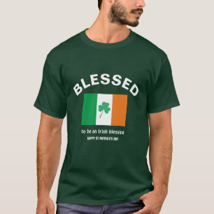 Camiseta Dia de São Patrício de Bandeira irlandês BESSADO