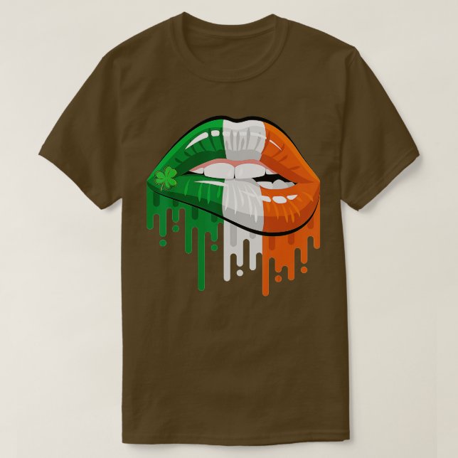 Camiseta Dia de São Patrício De Bandeiras Da Irlanda Irland (Frente do Design)