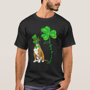 Camiseta Dia de São Patrício de Cachorro Boxer Sortuda