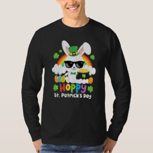 Camiseta Dia de São Patrício de coelhinho da Páscoa do Dia