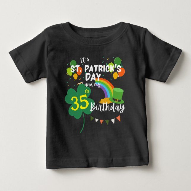 Camiseta Dia de São Patrício de Festa de aniversário verde (Frente)