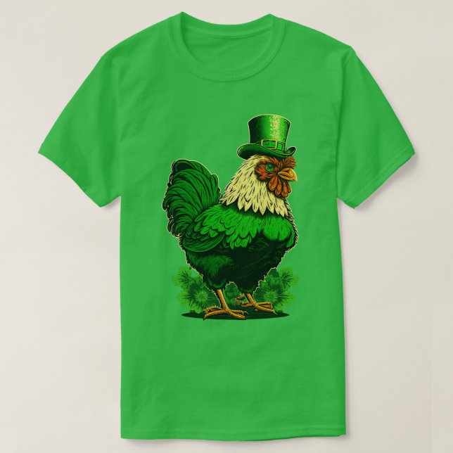 Camiseta Dia de São Patrício de frango 5 (Frente do Design)