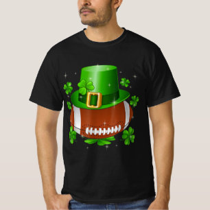Camiseta Dia de São Patrício De Futebol Leprechaun Shamrock