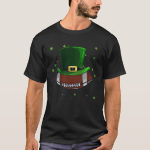 Camiseta Dia de São Patrício De Futebol Leprechaun Shamrock