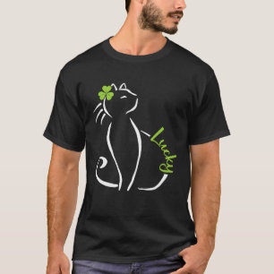 Camiseta Dia de São Patrício de Gato Feliz e Gatinho Irland