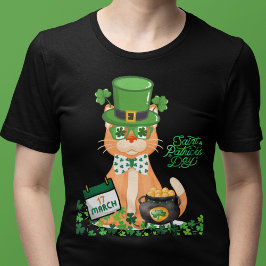 Camiseta Dia de São Patrício de Gato Irlandês