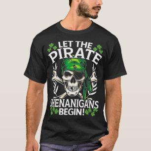 Camiseta Dia de São Patrício De Mens Que Os Piratas Shenani