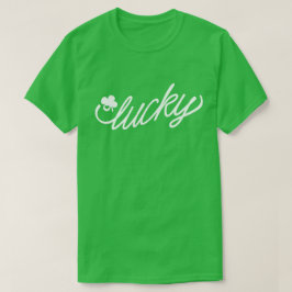 Camiseta Dia de São Patrício de Script Verde Sortudo