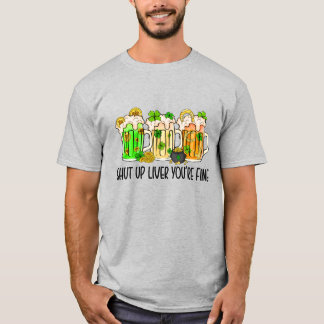 Camiseta Dia de São Patrício de Shamrock Verde Fechar Fígad