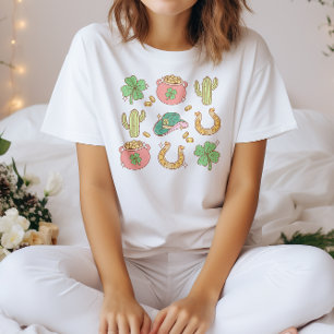 Camiseta Dia de São Patrício De Sorte Irlandês Whimsical