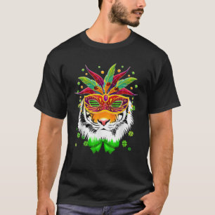Camiseta Dia de São Patrício de Tiger Mask Mardi Gras Tiger