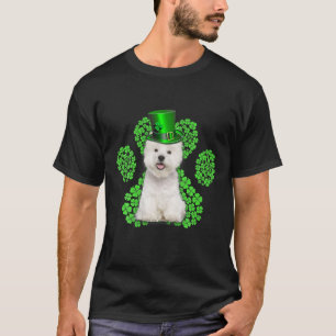 Camiseta Dia de São Patrício de Vestuário de Shamrock Paw C