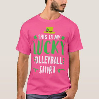 Camiseta Dia de São Patrício De Voleibol Irlandês Sortudo