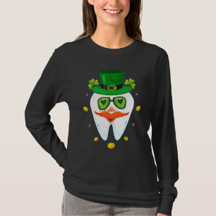 Camiseta Dia de São Patrício Dental Leprechaun Dor Shamrock