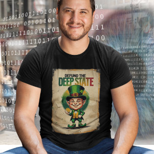 Camiseta Dia de São Patrício Desfinancie o Estado Profundo 