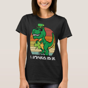 Camiseta Dia de São Patrício Dino Lucky Saurus Santo Paddys