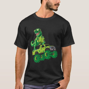 Camiseta Dia de São Patrício Dinossaur Monster Truck Shamro