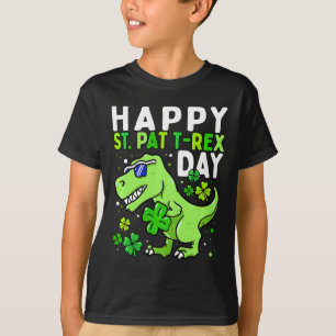 Camiseta Dia de São Patrício Dinossaur Shamrock Leprechaun