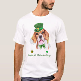 Camiseta Dia de São Patrício Dourado de Beagle Engraçado
