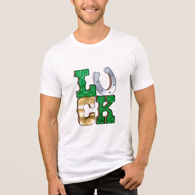 Camiseta Dia de São Patrício Dourado verde do Sapato de Sor (Frente)