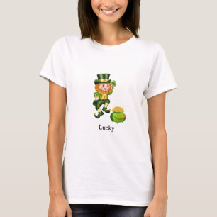 Camiseta Dia de São Patrício duende e panela de ouro