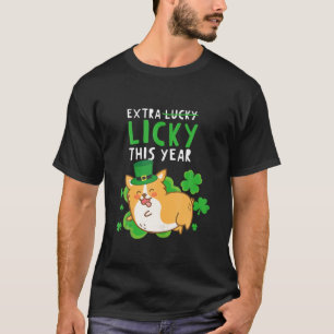 Camiseta Dia de São Patrício Engraçado Cachorro Sortudo Cha