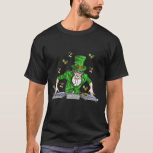 Camiseta Dia de São Patrício engraçado Dj Music Man Green