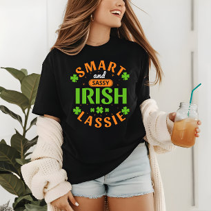 Camiseta Dia de São Patrício Engraçado Irlandês Lassie Gree