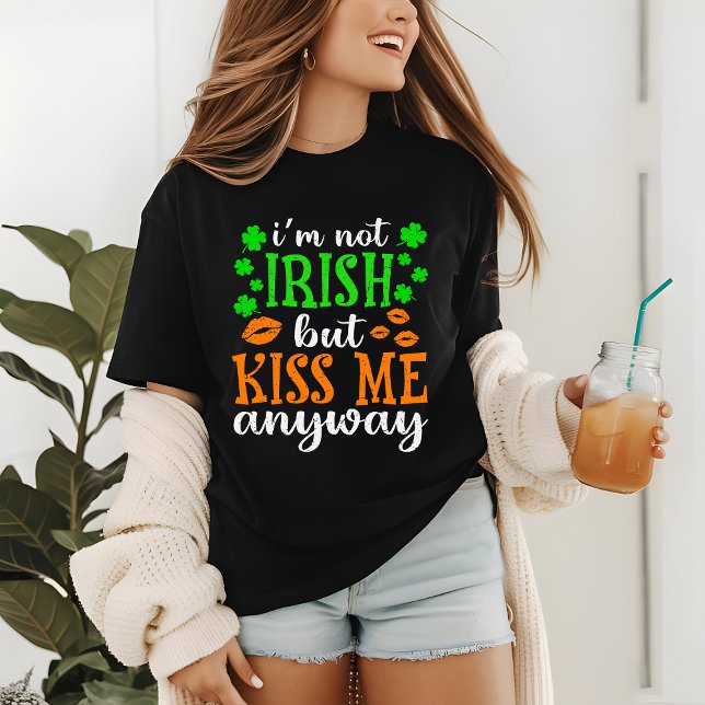 Camiseta Dia de São Patrício Engraçado Não Irlandês Me Beij (Criador carregado)