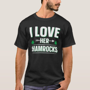 Camiseta Dia de São Patrício Eu Amo Seus Trevos