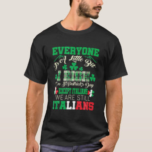 Camiseta Dia de São Patrício Exceto Italianos Pequeno Bit