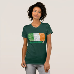 Camiseta Dia de São Patrício feito na Irlanda shamrocks T
