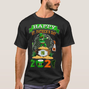 Camiseta Dia de São Patrício Feliz 2021 Dabbing Leprech
