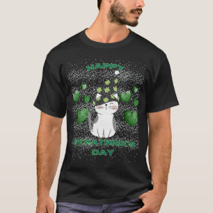 Camiseta Dia de São Patrício feliz corações verdes leves