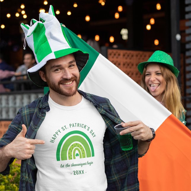 Camiseta Dia de São Patrício Feliz de Shamrock Irlandês Ver (Criador carregado)