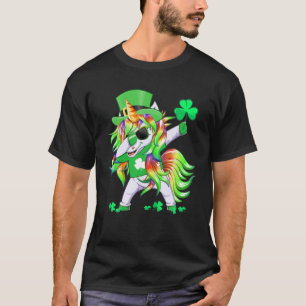 Camiseta Dia de São Patrício Feliz Unicorn Leprechaun Uni