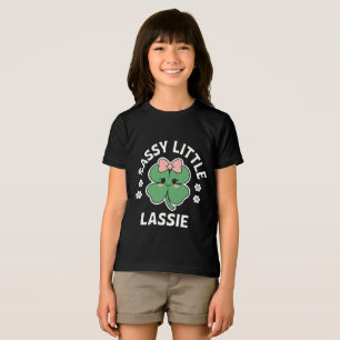 Camiseta Dia de São Patrício Garotinha Sassy Little Lassie 