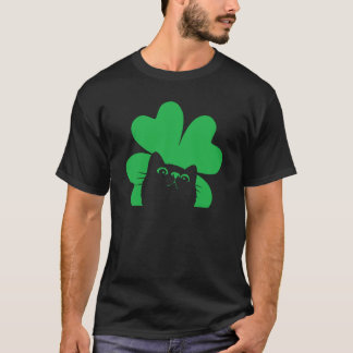 Camiseta Dia de São Patrício Gato Homens Mulheres Crianças