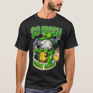 Camiseta Dia de São Patrício Gato I So Irlandês Right Meow