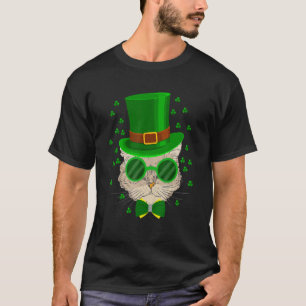 Camiseta Dia de São Patrício Gato Meu Amuleto da Sorte Mul
