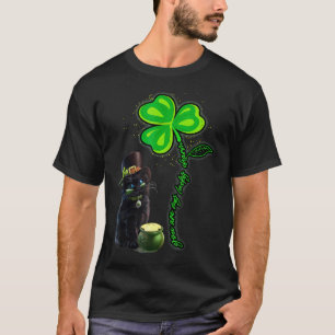 Camiseta Dia de São Patrício Gato Preto Meu Amuleto da Sort