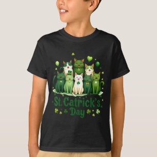 Camiseta Dia de São Patrício Gatos Dia de São Patrício Mulh