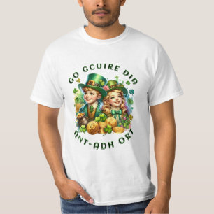 Camiseta Dia de São Patrício   Go gcuire Dia an t-ádh ort
