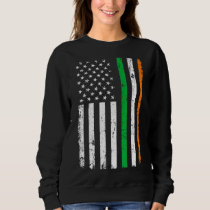 Camiseta Dia de São Patrício Green Irish American Flag Irla