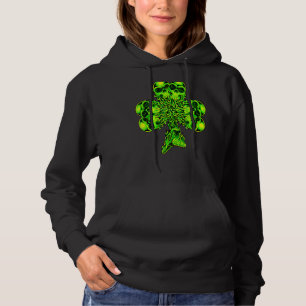 Camiseta Dia de São Patrício Green Shamrock Skull Irish Ire