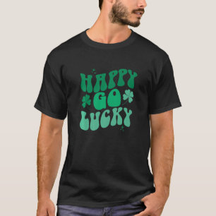 Camiseta Dia de São Patrício Happy Go Lucky Vintage Retro I