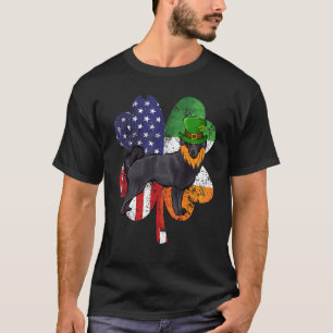 Camiseta Dia de São Patrício Irish American Flag Schipperke