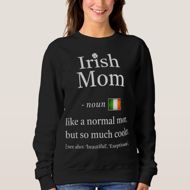 Camiseta Dia de São Patrício Irish Flag Mãe Noun Significa (Frente)