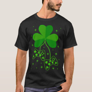 Camiseta Dia de São Patrício Irish Gamer Shamrock Video Gam