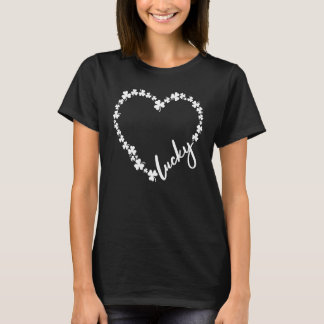 Camiseta Dia de São Patrício Irlandês C Lucky Heart Love Ir